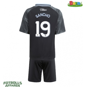 Aston Villa Jadon Sancho #19 Bortaställ Barn 2025-26 Kortärmad (+ Korta byxor)